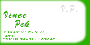 vince pek business card